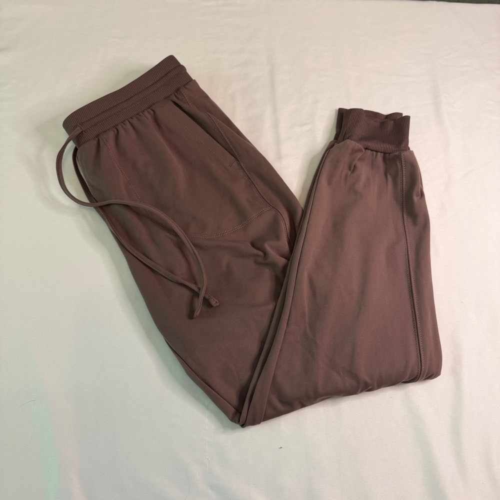 Zac & Rachel Mauve Brown Performance Joggers Drawstring Pockets Small Athleisure